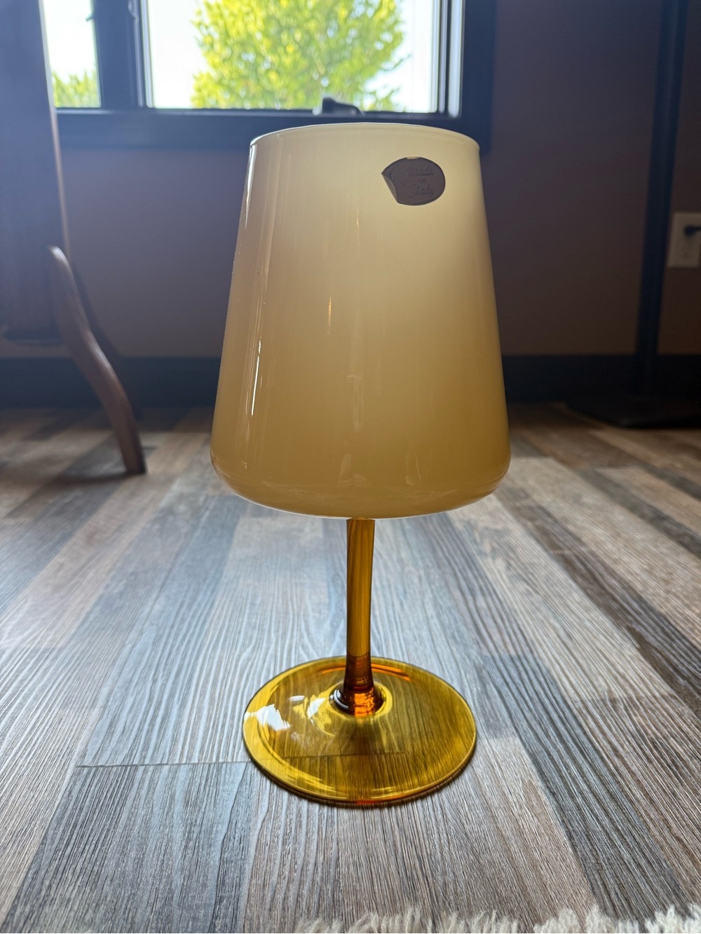 Italian Blown Glass Wine Glass / Candle Holder